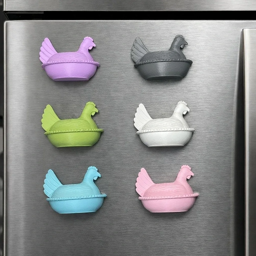 Set 6 Hen On Nest Chicken Fridge Magnets Shabby Chic 3D Printed HON Farmhouse‎
